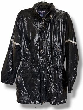 Vintage Polo by Ralph Lauren Navy Reflective-Trim Raincoat